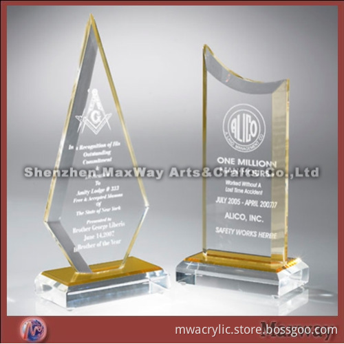 Various Transparent Bevel Polished Acrylic Trophy/Paperweight/Gift with logo